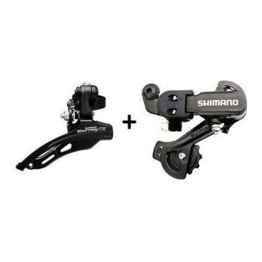 Imagem de Câmbio Shimano Tourney Dianteiro + Traseiro S/ Gancheira 7v, Kit Câmbi