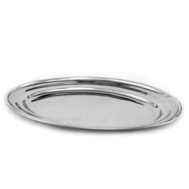 Imagem de Bandeja Decorativa Oval 56x40cm Aço Inox Design Moderno SUPER SALDÃO. 