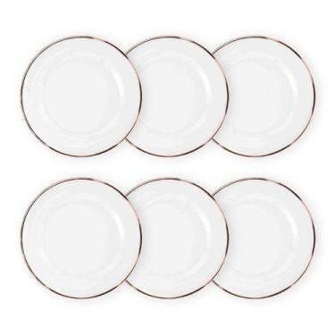 Imagem de Kit 6 Unidades Sousplat Redondo Transparente Com Borda Vidro 33Cm Rafi