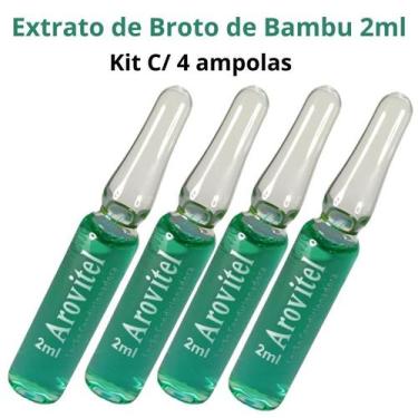 Imagem de Arovitel Broto De Bambu 2ml - Kit 4 Ampolas Nutrição Intensa
