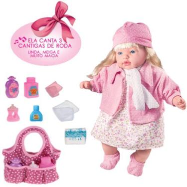 Imagem de Kit Brinquedo Bebê Classic Rose Com Sons + Bolsa Maternidade - Milk Br
