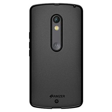 Imagem de AMZER Capa de TPU de gel macio para pudim para Motorola Moto X Play - Embalagem de varejo - Preta