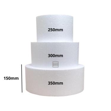 Imagem de Base De Bolo Fake Isopor 25, 30 e 35 C/ 15cm 3 Andar Cenográfico Sem D