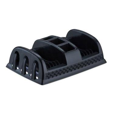 Imagem de Escorredor Preto De Louça Cozinha Prato Duplo Porta Talheres - Nitron