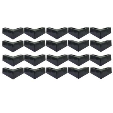 Imagem de Pé Cantoneira Canto Preto Plástico Sofá Puff Poltrona - Jthome, 20