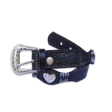 Imagem de Cinto Country Cowgirl Infantil Feminino Coração Criança - DRC, Preto, 