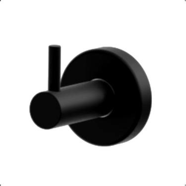 Imagem de Cabide Gancho Aço Inox e Metal Preto Fosco Acetinado Modelo Athenas  -