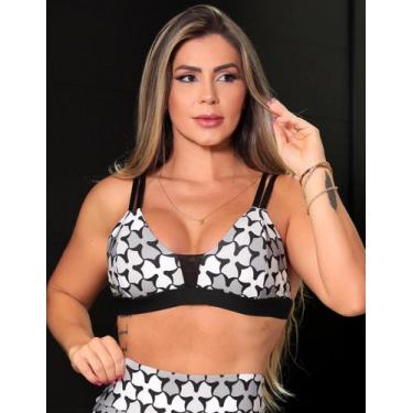 Imagem de Top Feminino para Academia Estampado com Bojo Removível e Alças Regulá