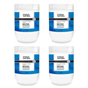 Imagem de Kit 4 Potes Creme De Massagem Corporal  Dagua Natural Neutro 650g Sem 