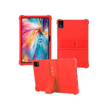 Imagem de Capa para TCL TAB 10 NXTPAPER 5G 10,4 polegadas 2024 - Capa protetora de borracha leve, à prova de choque, de silicone macio, ajustável para crianças, vermelha