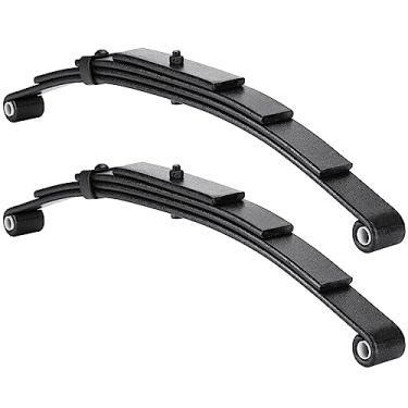 Imagem de Youxmoto Par de molas de reboque - 4 folhas de olho duplo 1,13 kg para eixo de 2,268 kg, 63,5 cm de comprimento, 4,5 cm de largura, 3/8" THK, compatível com SW4B / LIB-401-DE / UNA212; molas de placa de aço resistente, 2 peças