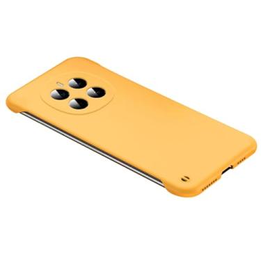 Imagem de HAO RIYLN Capa para Honor Magic 7 Pro/7, ultrafina, rígida, sem bordas, policarbonato à prova de choque, proteção total da lente antiarranhões, amarela, 7Pro