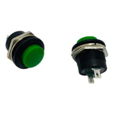 Imagem de 01 Botao Tic Tac Pulso Buzina  Sem Trava Universal- Verde - Zx