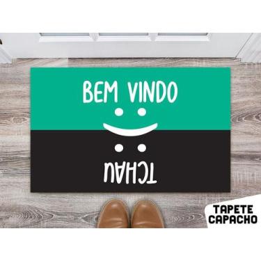 Imagem de tapete para cozinha 60x40cm - Estampa Bem-Vindo- Tchau - Deluzz
