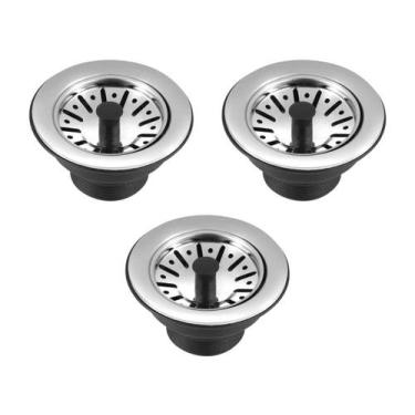 Imagem de Kit 3 Válvula Americana Para Pias Cubas E Tanques Inox 3.1/2 - Higiban