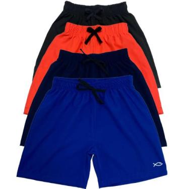 Imagem de Kit Com 03 Bermuda de Elástano Infantil e Juvenil Masculina Liso Menin