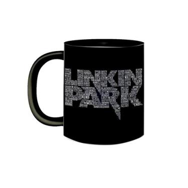 Imagem de Caneca de Porcelana Preta Banda Linkin Park Logo Musicas - VilelaGG