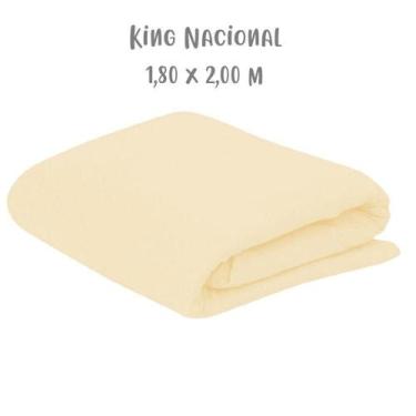 Imagem de Lençol de Elástico Avulso King Nacional 1,80 x 2,00m Cru Arrumadinho E
