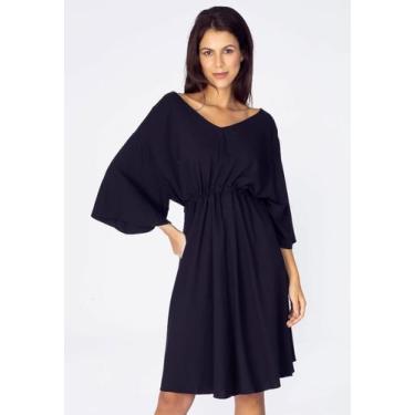 Imagem de Vestido Curto Caaxixá Viscose com Cordão na Cintura Preto - Amazonia V