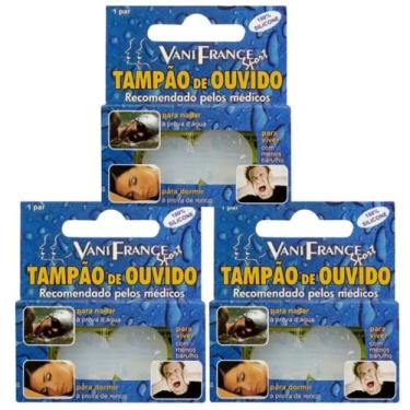 Imagem de Kit 3 Protetor Tampão De Ouvido 100% Silicone - Vani France