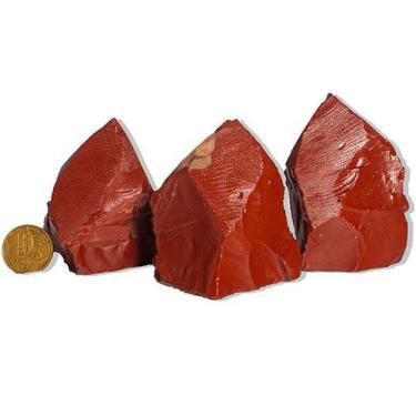 Imagem de 05 Jaspe Vermelho Pé e Bico Serrado 100 a 200g Média 8cm - CristaisdeC