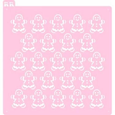 Imagem de Stencil Quadrado para Bolos - GingerBread - Ref. 4046 - 1 unidade - RR