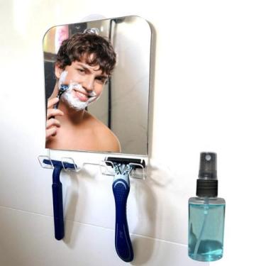 Imagem de Espelho Em Acrilico Com Ventosa 22cm - Barba De Baixo Do Chuveiro Box 