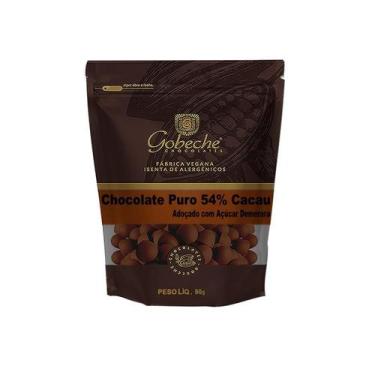 Imagem de Gotas Chocolate Puro 54% Cacau Gobeche - Adoçado com Açúcar Demerara -