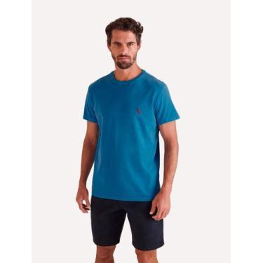 Imagem de Camiseta Reserva Masculina Básica Brasa Red Stoned Azul Médio, L/G