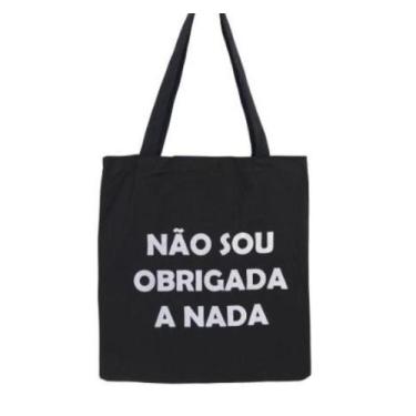Imagem de Bolsa Ecobag  100% algodão Black Estampa NÃO SOU OBRIGADA - CARIOCA MA