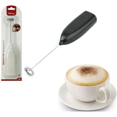 Imagem de Mixer de metal cabo plastico preto / branco 20cm a pilha - WELLMIX