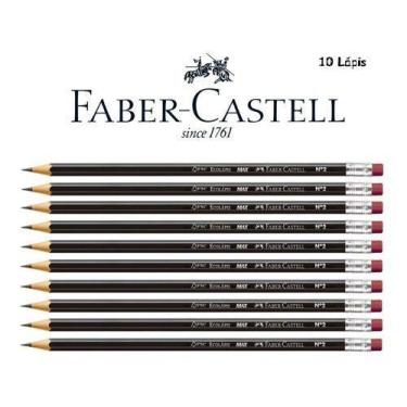 Imagem de Kit c/ 10 Lápis Preto Ecolápis Max Sextavado Faber-Castell HB N.2 C/Bo
