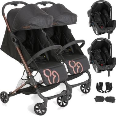 Imagem de Carrinho de Gemeos Galzerano Duolee com 2 Bebe Conforto Cobre