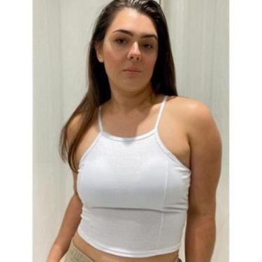 Imagem de Croped Regata malha canelado com Bojo-Feminino
