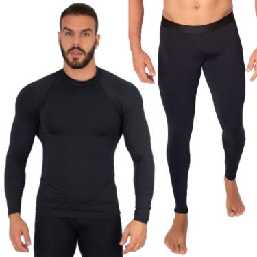 Imagem de Conjunto Térmico Blusa + Calça Proteção UV Poliamida Bella Fiore Academia Moda Fitness Masculina-Masculino