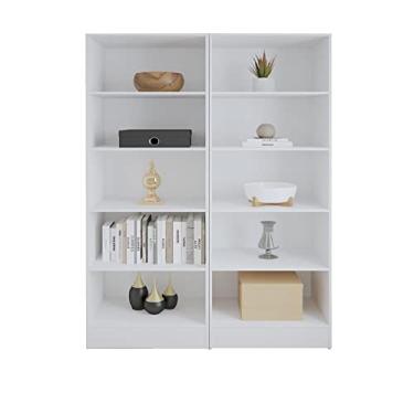 Imagem de Estante Livreiro Multiuso Mirage 8 Prateleiras 1,77m Branco Viero