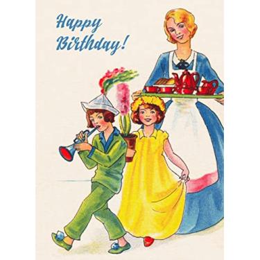 Imagem de PIXILUV Cartão de felicitações Happy BIRTHDAY ~ Joyful Family Brother Sister and Mother ~ Birthday Wishes Vintage Large Greeting Card
