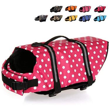 Imagem de HAOCOO colete salva-vidas para cachorro com listras reflexivas/cinto ajustável para cãesHAOCOO Large