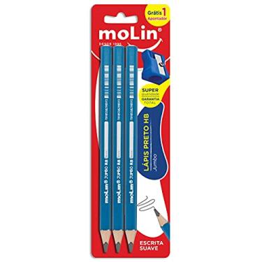 Imagem de Molin Lápis Preto HB Jumbo - Blister com 3 Unidades + 1 Apontador