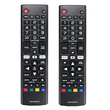 Imagem de Pacote com 2 AKB75095307 controle remoto universal de substituição adequado para LG TV, LCD, LED, OLED, 4K, Smart TVs