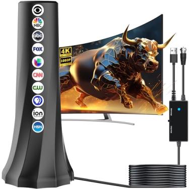 Imagem de Antena de TV interna atualizada 2024 – Antena digital de longo alcance para Smart TVs, suporta HDTV 8K 4K 1080p - cabo coaxial de 7,8 m