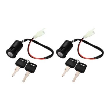Imagem de GOOFIT 2 fios, pacote com 2 interruptores de ignição, substituição para scooter elétrico 50cc 70cc 90cc 110cc 125cc 150cc 200cc 250cc carrinho Go Cart ATV 4 rodas Quad