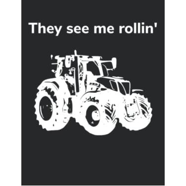 Imagem de They see me rollin‘: Jahreskalender 2023 Kalender A4 Notizbuch mit einem Trecker für einen Landwirt in der Landwirtschaft
