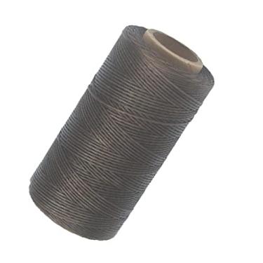 Imagem de LoveinDIY 150D 0,8 mm de costura de couro encerada linha de costura longa prática para artesanato em couro faça você mesmo/encadernação de livros/reparação de sapatos/projetos de couro - marrom escuro