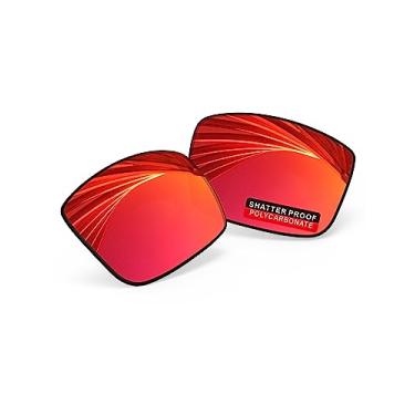 Imagem de iLikeo Lentes de reposição polarizadas de policarbonato PRO+ para óculos de sol Oakley Gascan OO9014 - Vermelho fogo