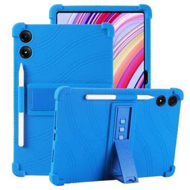Imagem de Kebiory Capa de silicone macio à prova de choque para Xiaomi Redmi Pad Pro 30.7 cm para Xiaomi Poco Pad 12.1 cm (azul)