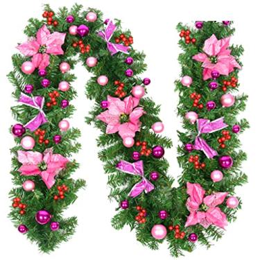 Imagem de Belas Guirlanda de Natal pré-iluminada de vime 270 cm/106" Guirlanda de outono artificial Árvore de Natal Guirlanda Casa Hotel Decoração de Cena de Parede diverso