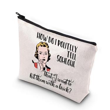 Imagem de WCGXKO Bolsa de cosméticos vintage para dona de casa sarcástica estilo retrô para dona de casa sassy bolsa de maquiagem com zíper, COMO FAZER, Zíper