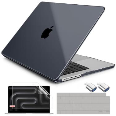Imagem de DONGKE Compatível com a nova capa MacBook Pro de 16 polegadas 2024 [chip M4 Pro/M4 Max] modelo A3403 A3186, capa rígida de plástico protetora, capa de teclado, película de tela e adaptador tipo C -