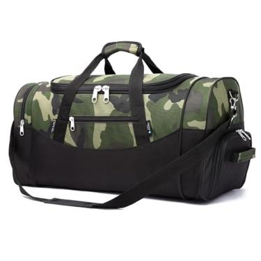 Imagem de TELOSPORTS Camoflage Sport Ultimate Gym Fitness Bag 58.4 cm Leve Viagem Weekender Duffel com Compartimento para Sapatos, Camuflagem, Bolsa esportiva